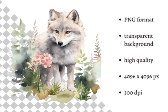 Download Cute Watercolor Wolf Illustration - Wolf Collection