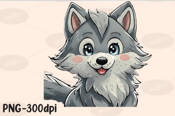 Download Kawaii Gray Wolf Sublimation - Wolf Collection
