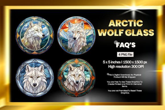 Download Arctic Wolf Stained Glass - Wolf Collection