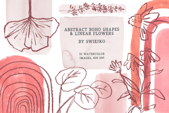 Download Boho Clipart Set, Abstract Watercolor - Boho Collection