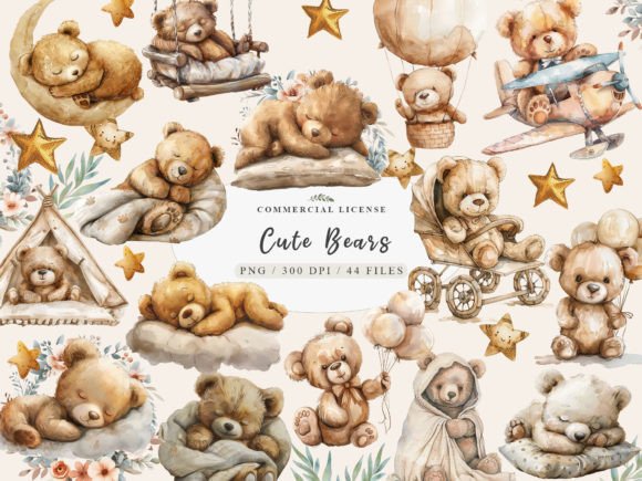 Download Teddy Bear Bundle, Boho Nursery Clipart, - Boho Collection