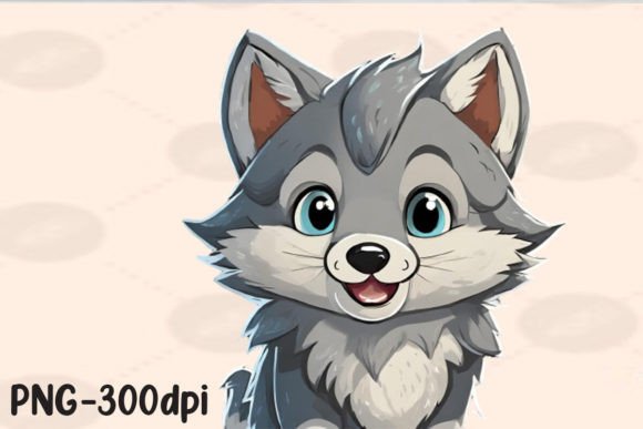 Download Kawaii Gray Wolf Sublimation - Wolf Collection