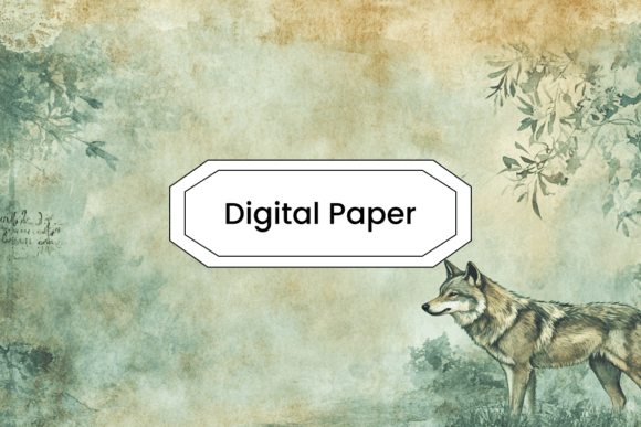 Download Rustic Watercolor Wolf Digital Paper - Wolf Collection