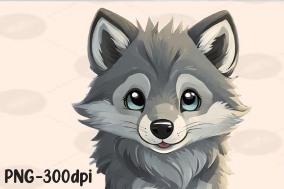 Download Kawaii Gray Wolf Sublimation - Wolf Collection