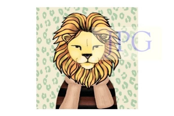 Download Lion Boy Winter Print Wild Animal Art - Wild animal art Collection