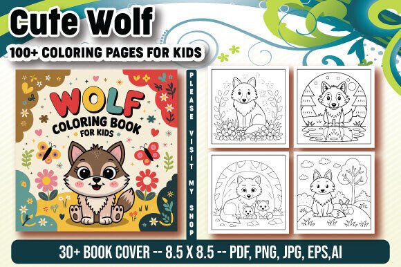 Download Bold &amp; Easy Wolf Coloring Book for Kids - Wolf Collection