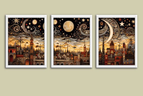 Download Celestial Sky Boho Digital Wall Art Set - Boho Collection