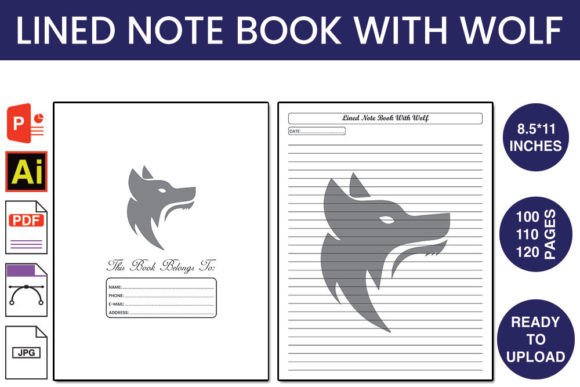Download Lined Note Book with Wolf KDP Interior - Wolf Collection