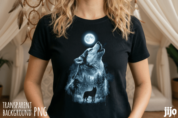 Download Wolf Moon Forest Night PNG - Wolf Collection