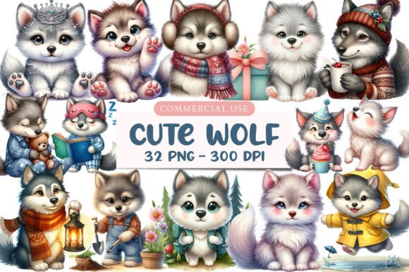 Download Cute Wolf Clipart - Wolf Collection