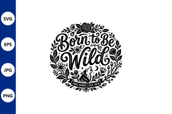Download Bold Circular Wild Logo with Floral Wolf - Wolf Collection