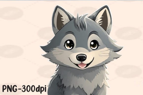 Download Kawaii Gray Wolf Sublimation - Wolf Collection