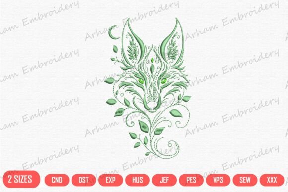 Download Floral Wolf Head - Wolf Collection