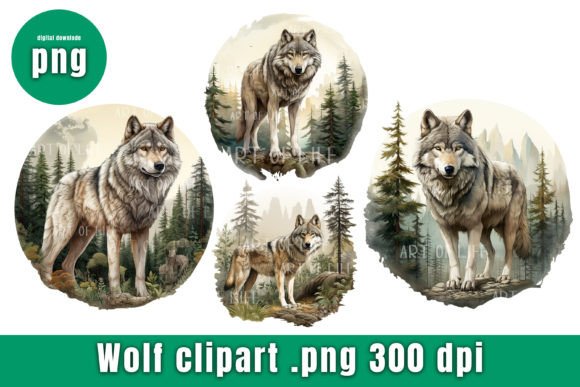 Download Wolf Clipart Vintage Style. - Wolf Collection