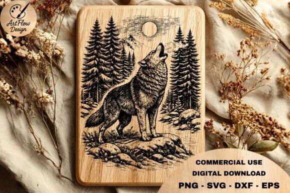Download Howling Wolf Forest SVG - Wolf Collection