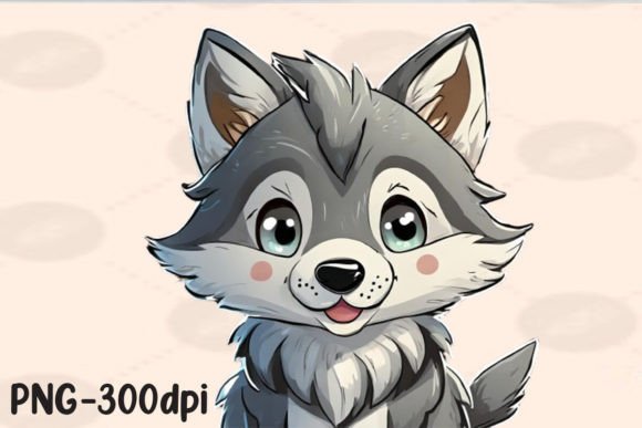 Download Kawaii Gray Wolf Sublimation - Wolf Collection
