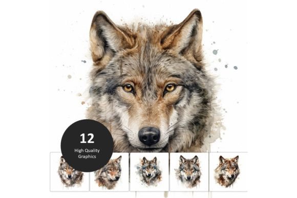 Download Wolf  Clip Art - 12 JPGs - Wolf Collection