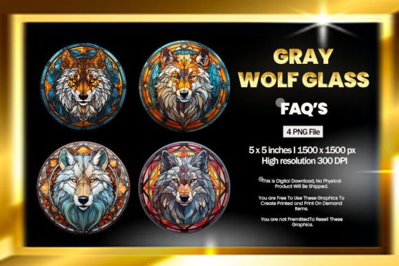 Download Grey Wolf Stained Glass - Wolf Collection