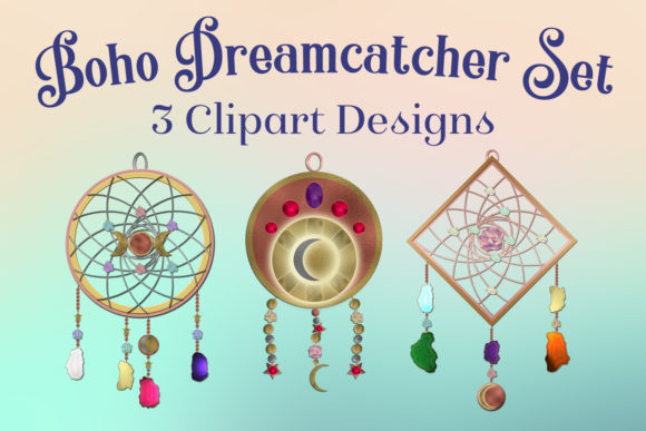 Download Boho Dreamcatcher Clipart - 3 Clipart Designs - Boho Collection