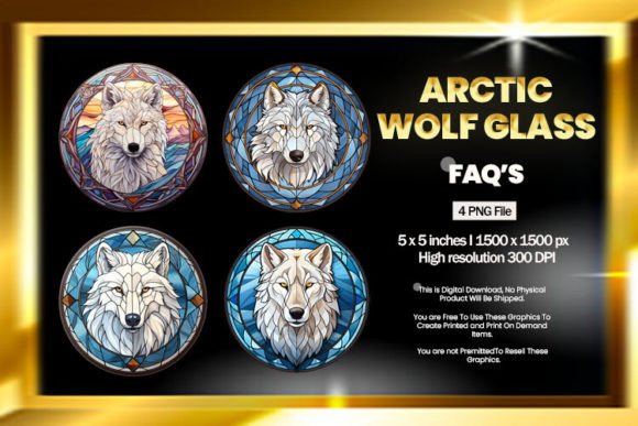 Download Arctic Wolf Stained Glass - Wolf Collection
