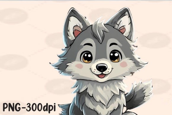 Download Kawaii Gray Wolf Sublimation - Wolf Collection