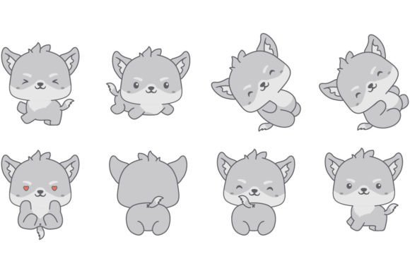 Download Kawaii Wolf Illustration Collection - Wolf Collection
