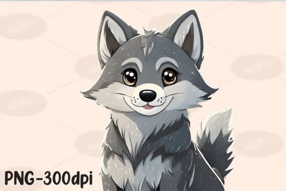 Download Kawaii Gray Wolf Sublimation - Wolf Collection