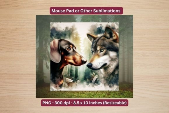 Download Dachshund and Wolf Sublimation PNG - Wolf Collection