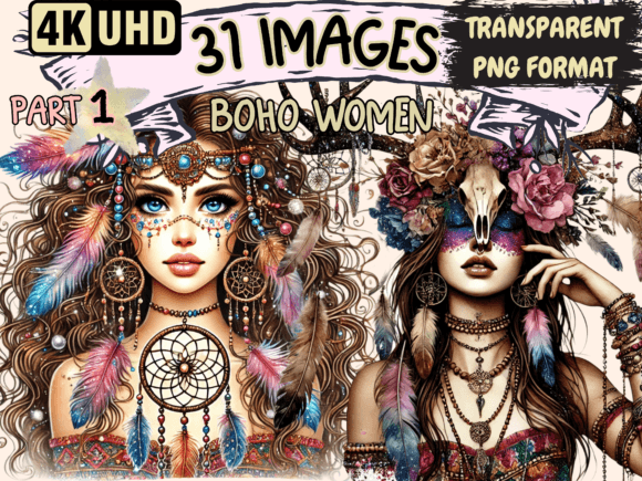 Download Boho Women Clipart P1 - Boho Collection