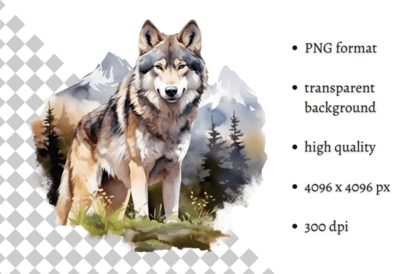 Download Watercolor Wolf Illustration - Wolf Collection
