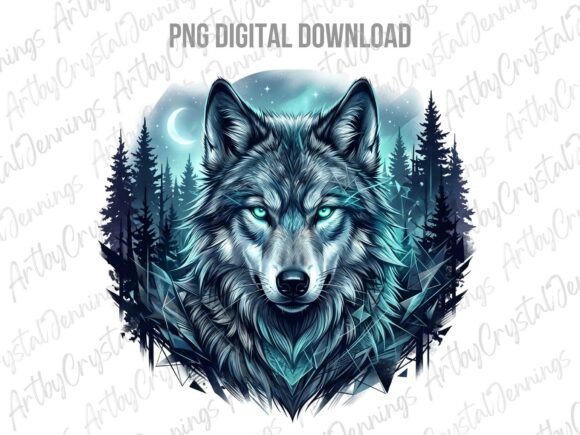 Download Mystic Wolf Forest Glow Animal PNG - Wolf Collection