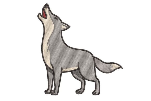 Download Majestic Howling Wolf Embroidery - Wolf Collection