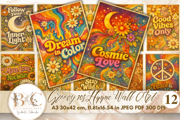 Download Groovy 70s Hippie Wall Art Printable - Wall art printable Collection