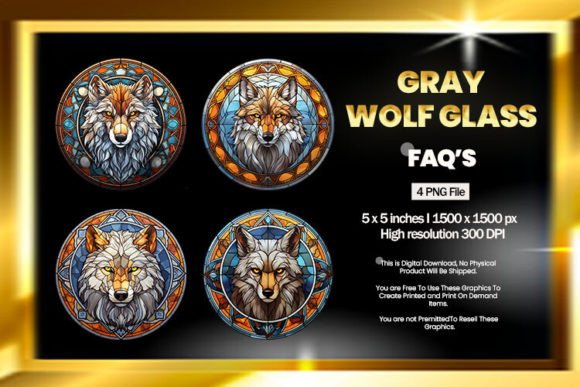 Download Grey Wolf Stained Glass - Wolf Collection