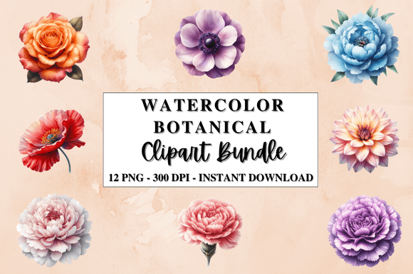 Download Watercolor Botanical Clipart Bundle - Botanical clipart bundle Collection