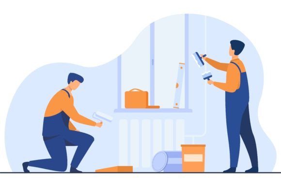 Download Renovation Workers Repairing Apartment. - Apartment Collection