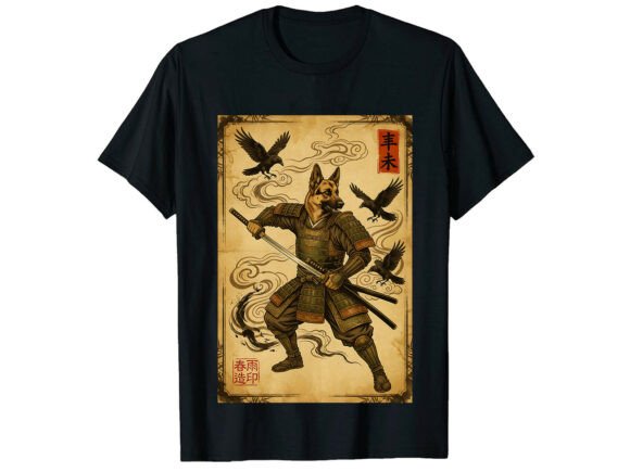 Download Wolf Ronin Japanese Samurai T-Shirt - Wolf Collection