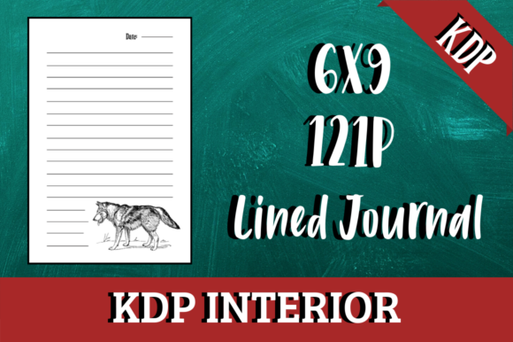 Download Lined Journal with Wolf | KDP Interior - Wolf Collection