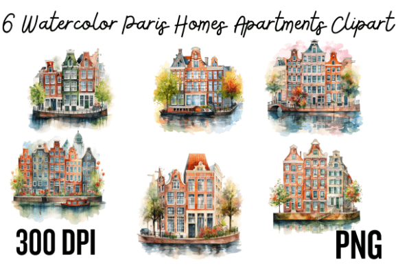 Download Watercolor Paris Home Apartment Clipart - Apartment Collection