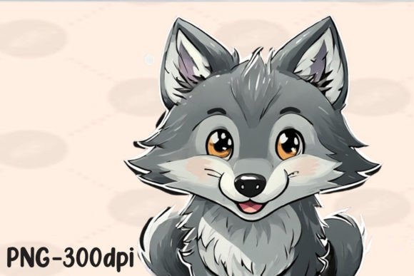 Download Kawaii Gray Wolf Sublimation - Wolf Collection
