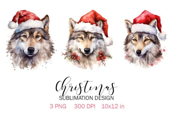 Download Christmas Wolf Sublimation Design PNG - Wolf Collection