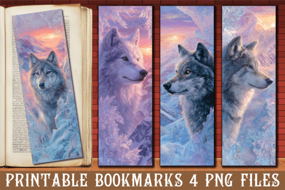 Download Icy Mountain Peak Winter Wolf Bookmark - Wolf Collection