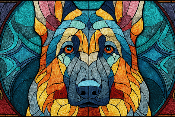 Download Geometric Wolf Stained Glass - Wolf Collection