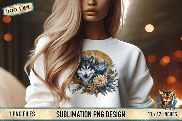 Download Wildflower Gray Wolf Sublimation Graphic - Wolf Collection