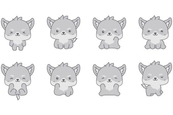 Download Kawaii Wolf Illustration Collection - Wolf Collection